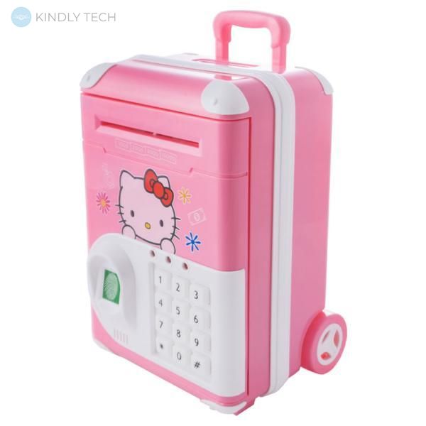 Электронная копилка, сейф "Elite Hello Kitty" для детей с кодовым замком и отпечатком пальца