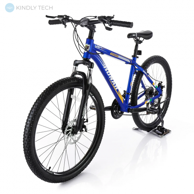 Велосипед горный с алюминиевой рамой Konar KA-26"17 передние амортизаторы, Синий/оранжевый