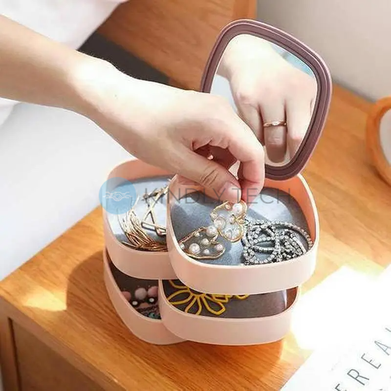 Скринька органайзер для біжутерії з дзеркалом Rotating Jewelry Organizer, В асортименті