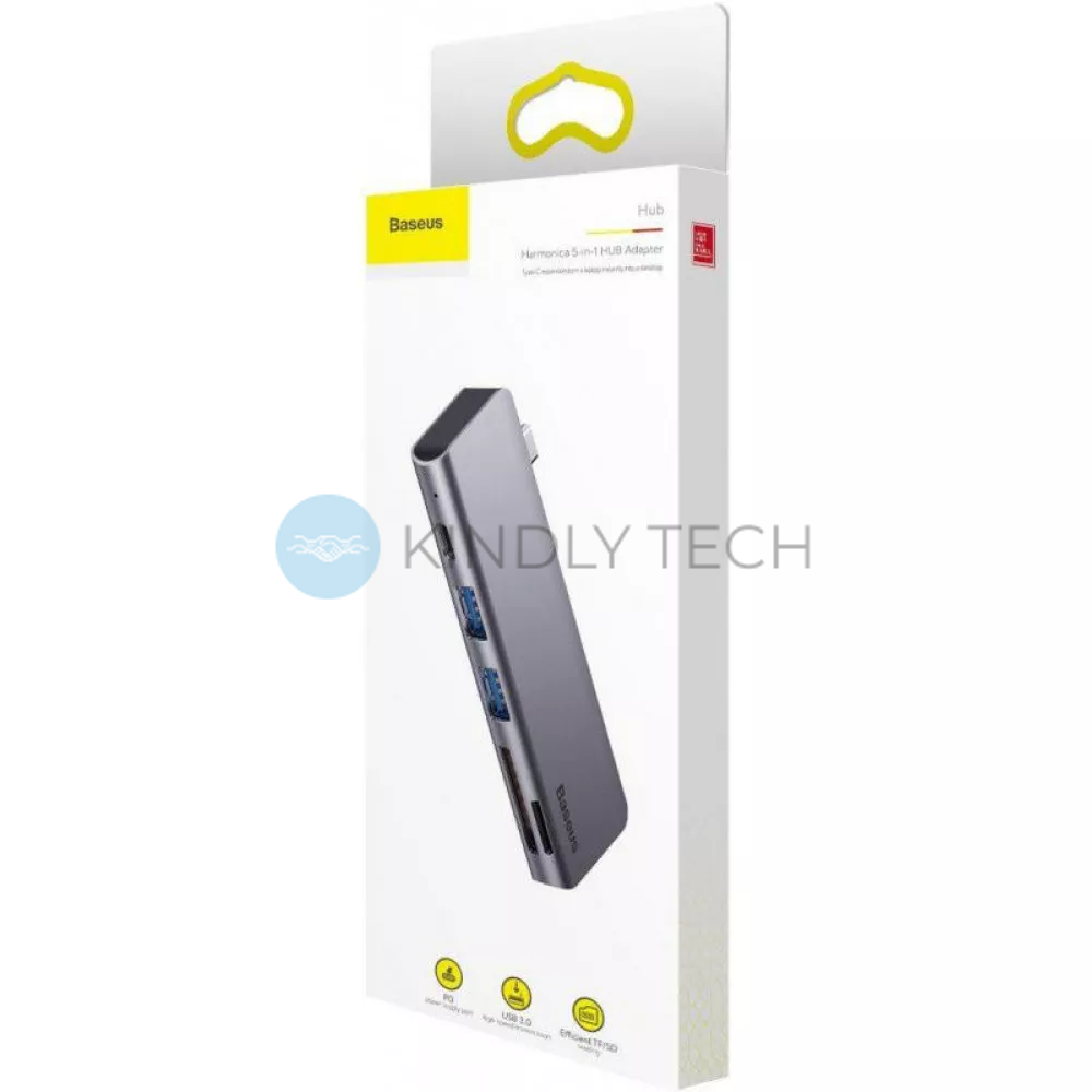 Юсб-Хаб HUB USB C &mdash; Baseus(CAHUB-K0G) Harmonica 5 in 1 &mdash; Black