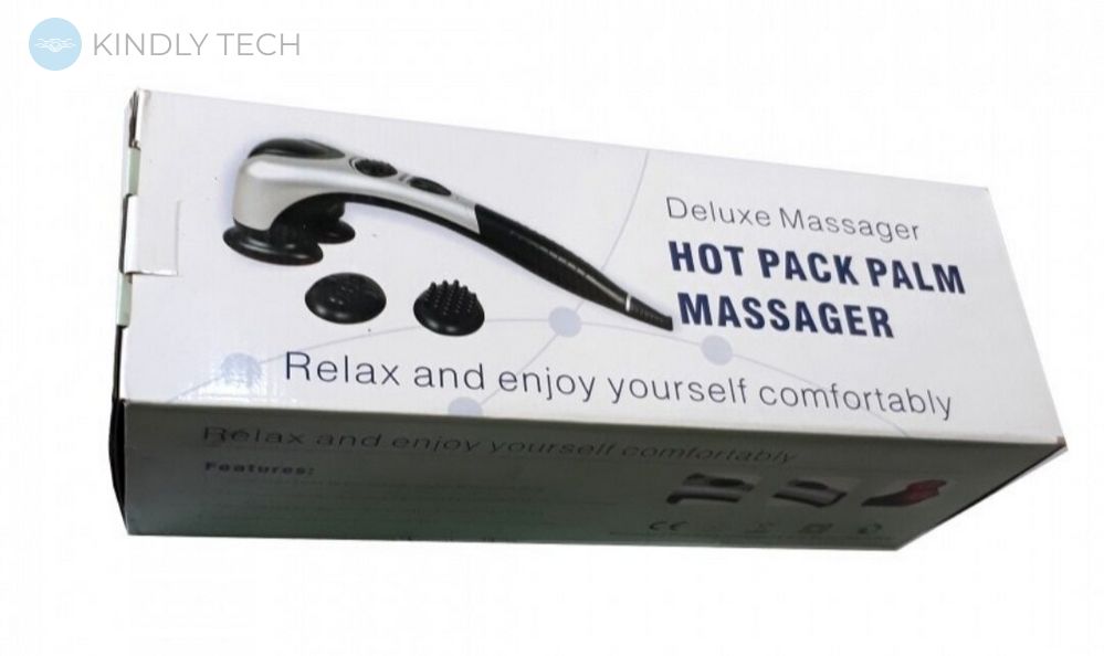 Двойной ударный массажер с инфракрасным подогревом Hot Pack Palm Massager