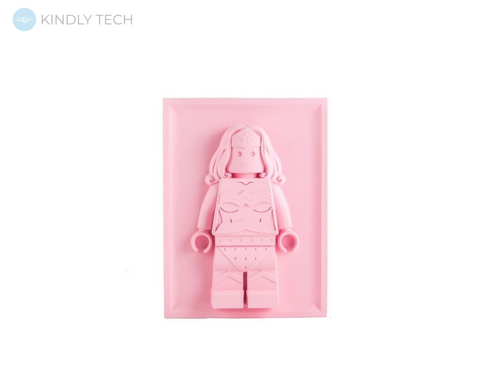 Настенный декор в детскую «Лего Wonder Woman», Розовый