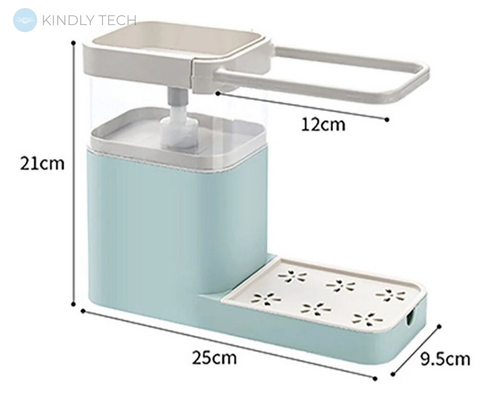 Дозатор для жидкого мыла 2 в 1 с держателем для полотенец 800 мл.