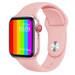 Умные смарт часы Smart Watch T100 PLUS с большим дисплеем и разговорным динамиком, Розовый