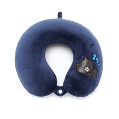 Универсальная дорожная подушка под шею для путешествий 30x30x10 см, Синяя