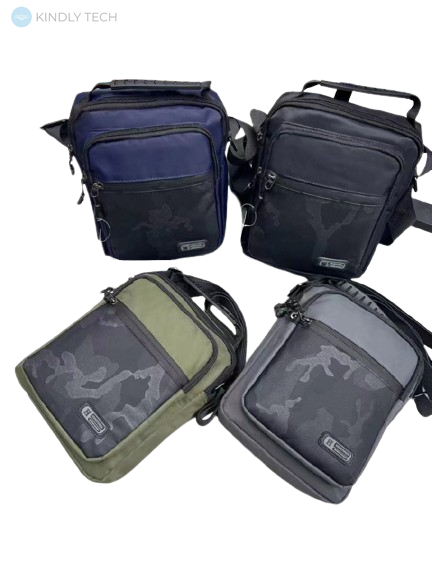 Мужская сумка-мессенджер с камуфляжным карманом 25х21х10см в ассортименте