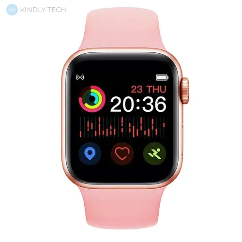 Умные смарт часы Smart Watch T100 PLUS с большим дисплеем и разговорным динамиком, Розовый