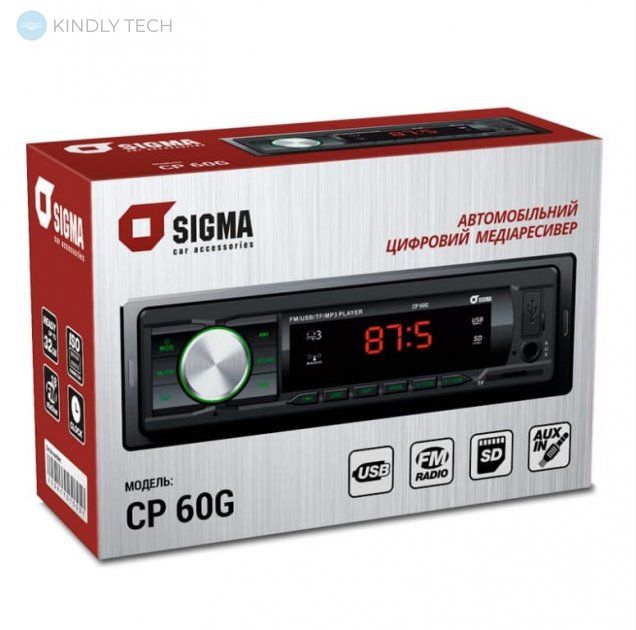 Автомобильная магнитола с подсветкой Sigma CP-60G