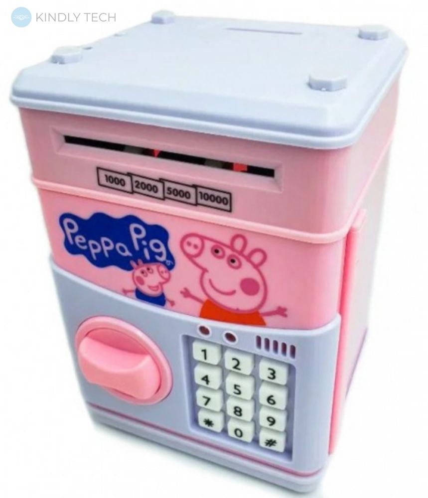 Електронна скарбничка, сейф "Порося Пеппа" для дітей з кодовим замком