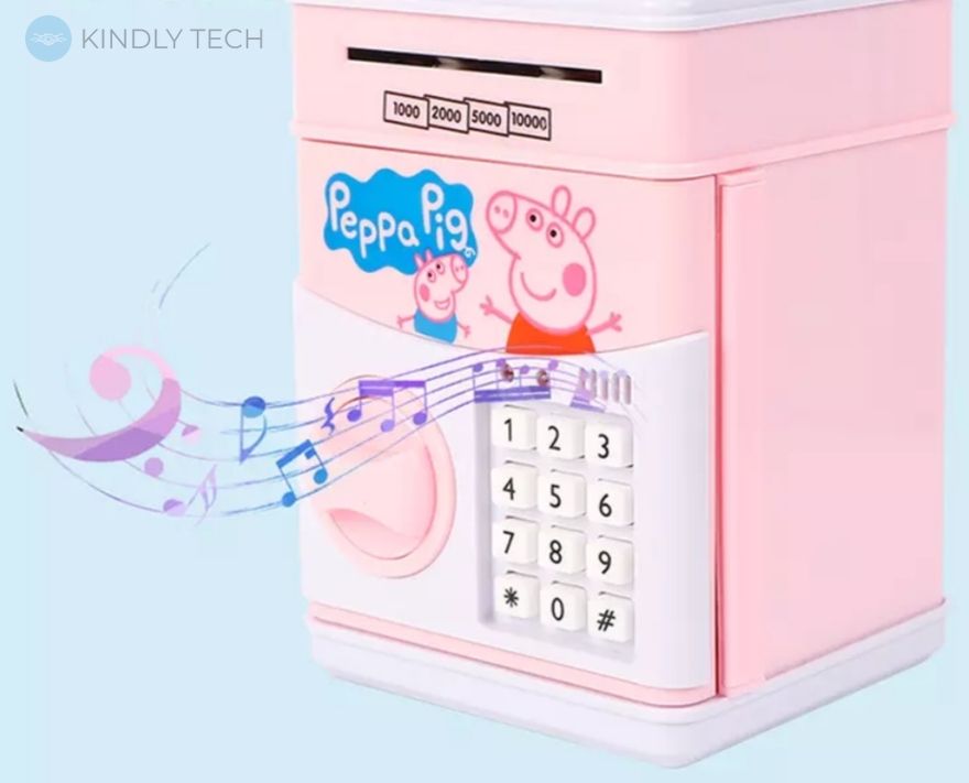 Электронная копилка, сейф "Свинка Пеппа" для детей с кодовым замком