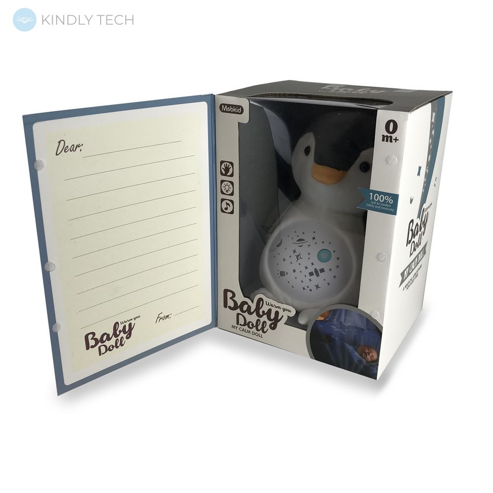 Ночник Baby Doll Пінгвін , з проектором, 7 мелодій, світло, звук, у подарунковій коробці
