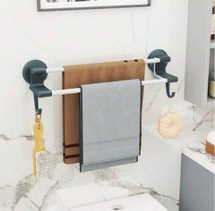 Вішалка для ванної кімнати Towel Bar YH6612B з гачками, подвійна, Blackish green