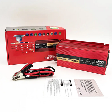 Компактный автомобильный инвертор 12-220В 1000W модифицированная синусоида USB охлаждение