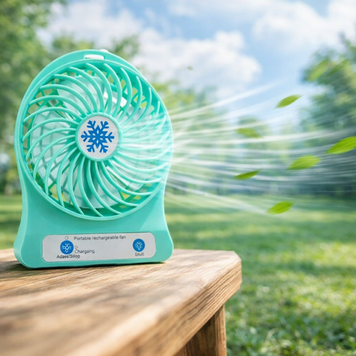 Вентилятор портативний настільний 3 швидкості Summer,Бірюзовий