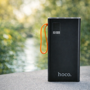 Повербанк Hoco JA-A 30000 mAh з вбудованими кабелями, швидка зарядка