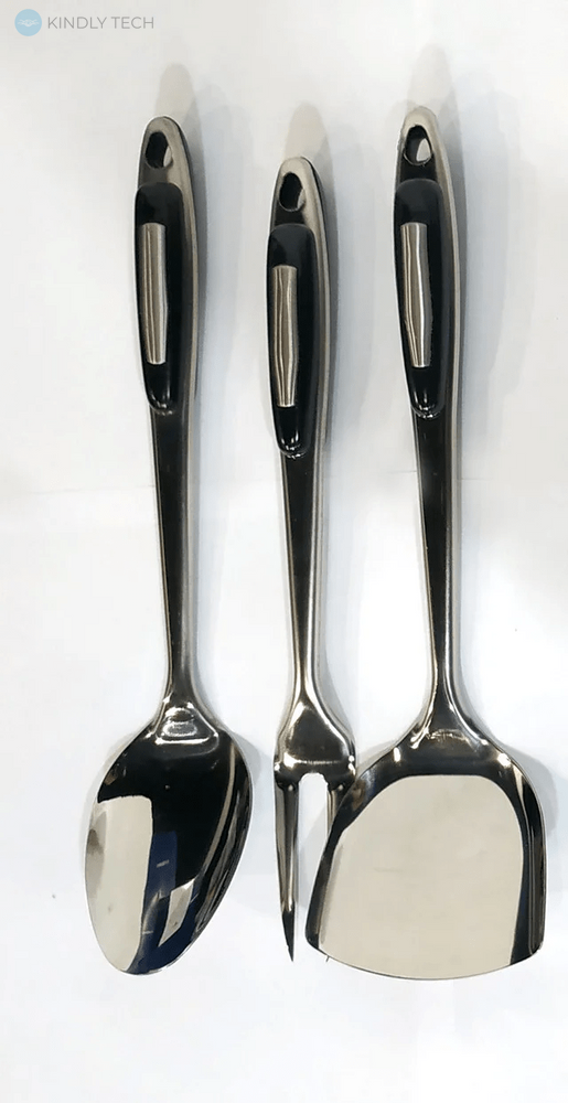 Кухонный набор из 7 предметов на подставке из нержавеющей стали Benson BN-454 Металлические принадлежности для готовки