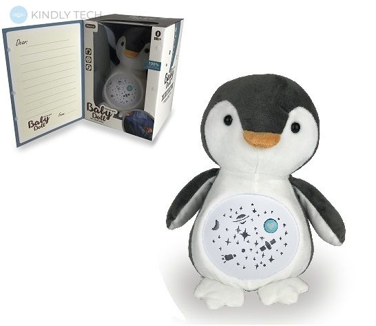 Ночник Baby Doll Пінгвін , з проектором, 7 мелодій, світло, звук, у подарунковій коробці