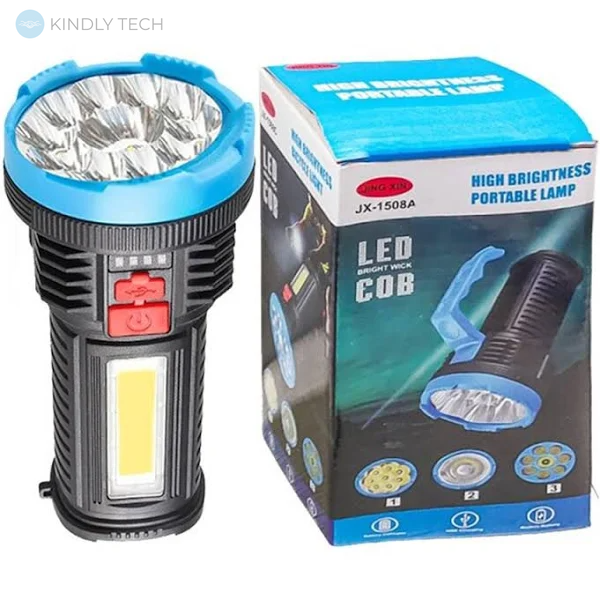 Ручной аккумуляторный фонарь LED charging light JX-1508 с 3-мя режимами