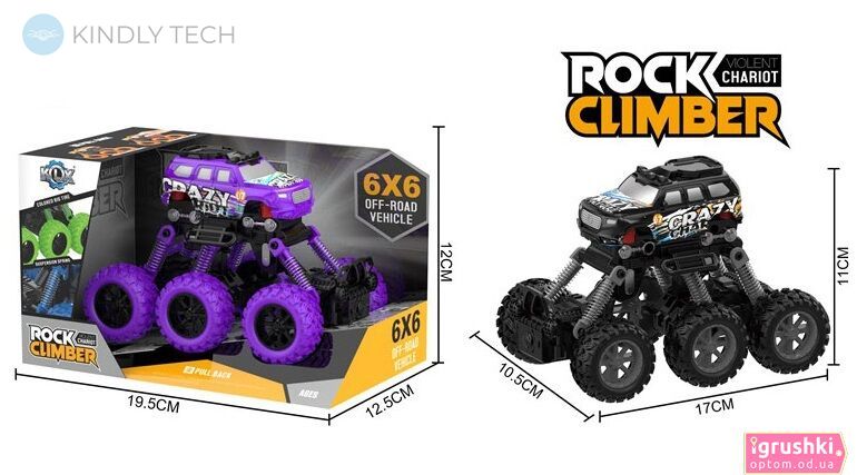 Джип Rock Climber 6 колес с амортизатором, инерция 4WD purple