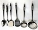 Кухонный набор из 7 предметов на подставке из нержавеющей стали Benson BN-454 Металлические принадлежности для готовки
