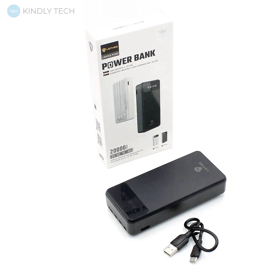 Портативний акумулятор Power bank 20000 mAh Lenyes PX287 22.5 Вт