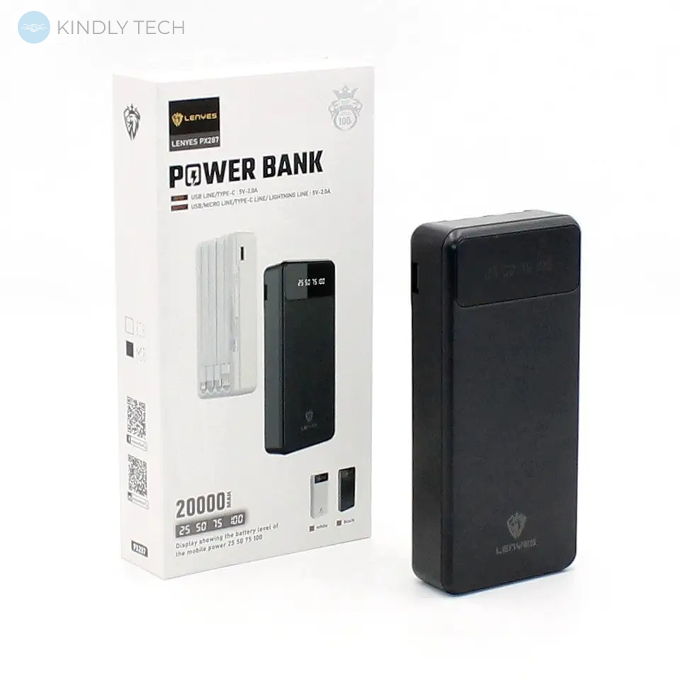 Портативний акумулятор Power bank 20000 mAh Lenyes PX287 22.5 Вт