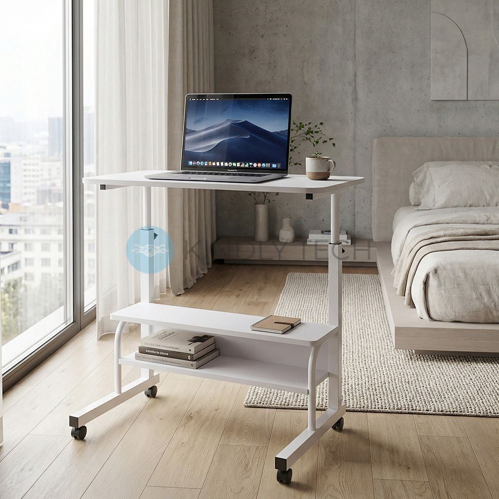 Компьютерный столик Milly 1847 белый регулируемый по высоте 60&times;40&times;(60&ndash;85) см для дома и офиса.