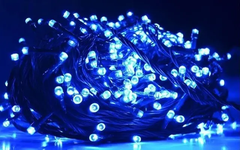 Гірлянда нитка Xmas 400 LED 28 метрів чорний провід, Колір ламп-синій