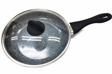 Сковорода з кришкою з антипригарним мармуровим покриттям Benson BN-576 28&nbsp;х 5.2 см