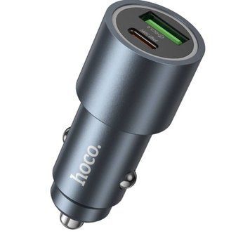 Автомобільний зарядний пристрій HOCO Z60 Bloom 48W з підтримкою PD30W + QC3.0, одним USB‑портом, одним Type‑C та LED‑індикатором для швидкої зарядки смартфонів і гаджетів у дорозі