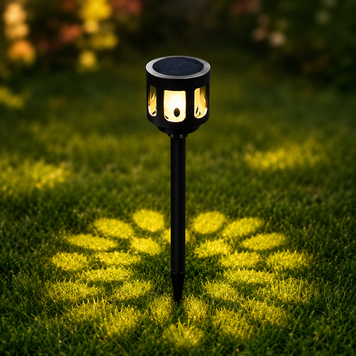 Садовый солнечный светильник декоративный Solar Lawn Shadow Lamp черный грунтовый 1 шт