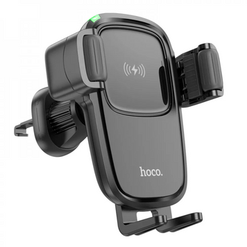Автомобильный держатель в воздуховод Hoco HW1 Pro wireless fast charge (air outlet) &mdash; Black