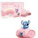Детская настольная лампа в виде баночки Стич розовая