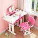 Набір дитячих меблів - комплект парта з лампою + стілець трансформер, 80×49×60 см. pink