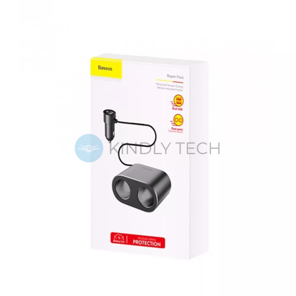 Автомобильный адаптер питания 1 to 2 &mdash; Baseus (CRDYQ-01) High Efficiency Black