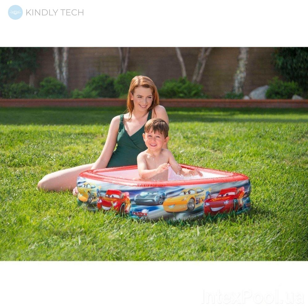 Дитячий надувний басейн Intex "Тачки", 85х85х23 см, об'єм 57 л