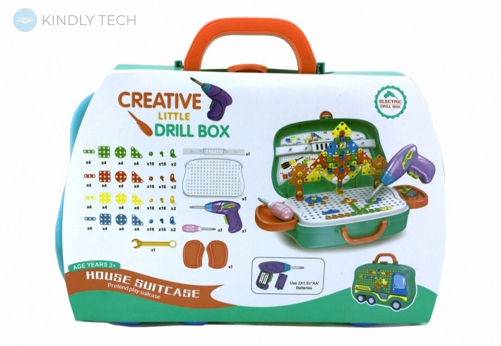 Детский игровой набор для мальчиков Ремонт Drill Box 678-109A в чемоданчике
