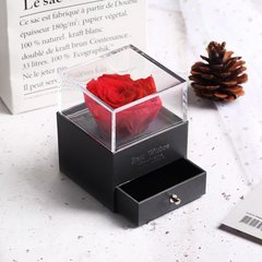 Подарочный набор мыла из роз и кулоном Flower with glass box, Black