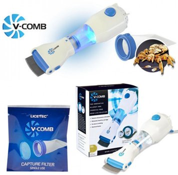 Расческа электрическая для удаления вшей и блох V-Comb Licetec