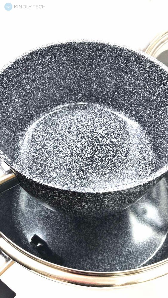 Набор кастрюль с гранитным антипригарным покрытием + сковорода Benson BN-577 из 7 предметов
