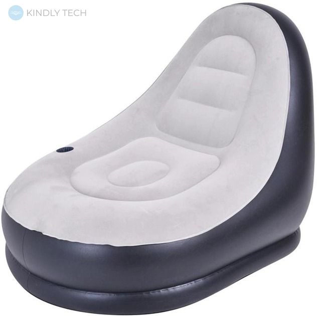 Надувное кресло с пуфом KR-2 серый
