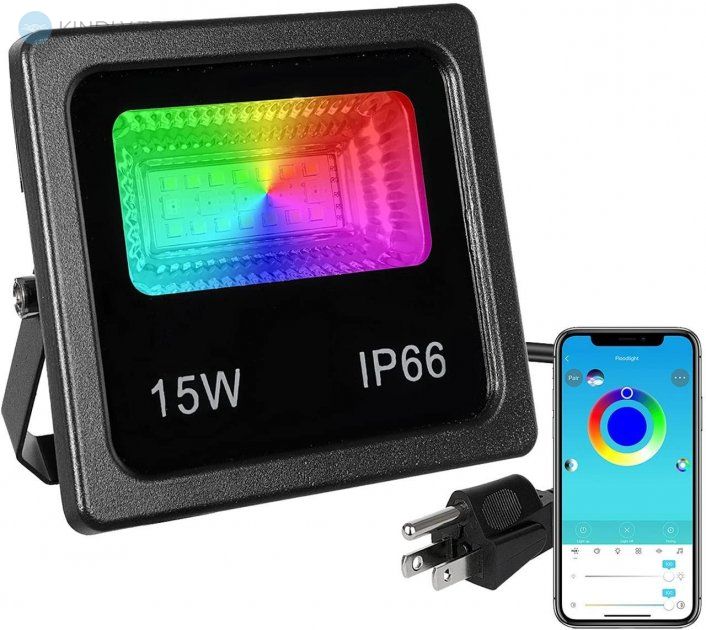 Прожектор SMART LED 15W IP66 RGB bluetooth з додатком для керування