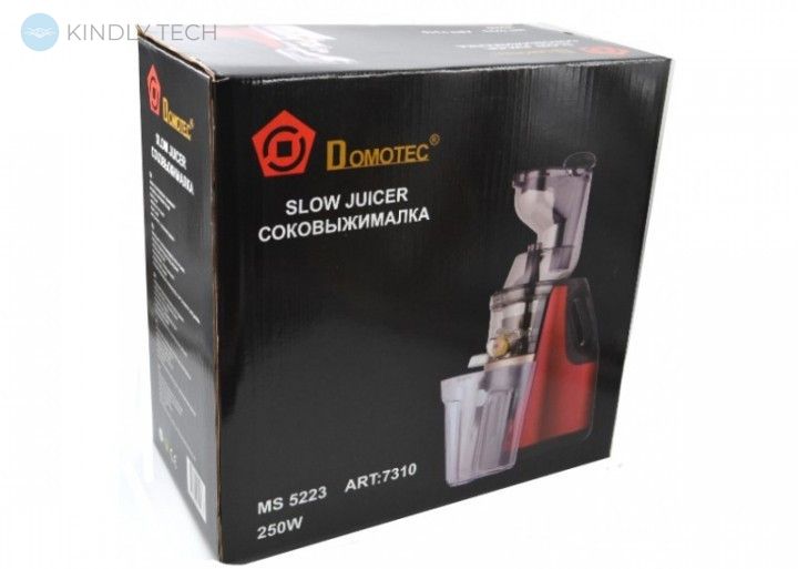 Електричний соковитискач шнековий для фруктів та овочів Domotec MS - 5223