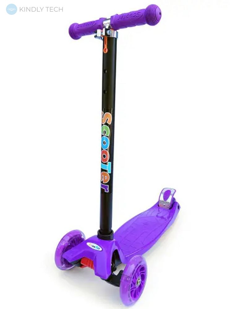 Детский самокат Scooter Светящиеся PU колеса 072 от 2 лет, Фиолетовый