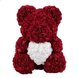 Ведмедик з серцем з штучних 3D троянд в подарунковій упаковці 40 см бордовий