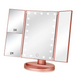 Зеркало тройное для макияжа с LED подсветкой Magic Makeup Mirror Розовое