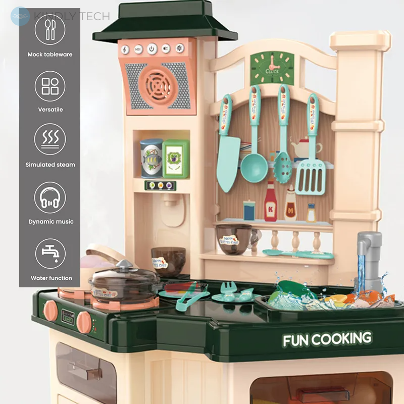 Дитячий ігровий набір, 40 предметів, іграшкова кухня "FUN Cooking", Зелений