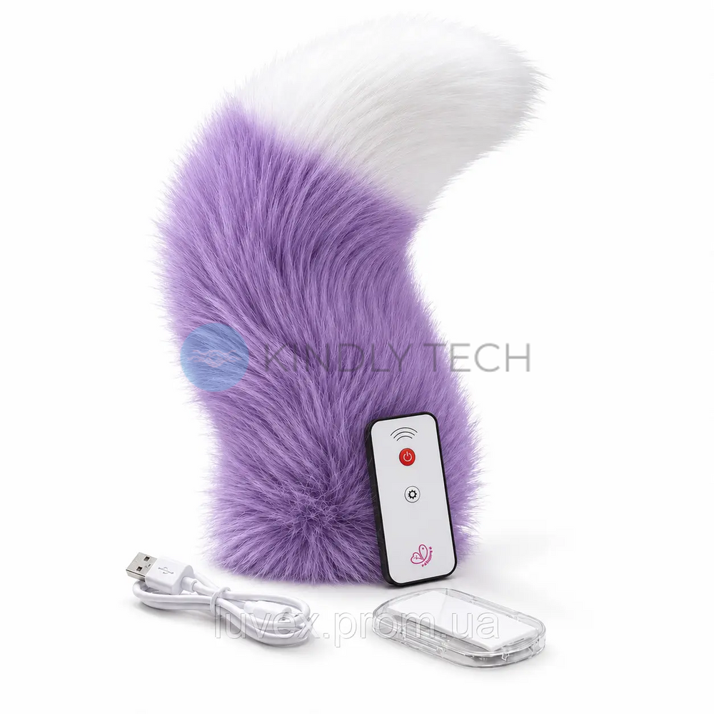 Забавный плюшевый электрический хвост с пультом ДУ и USB, Фиолетовый