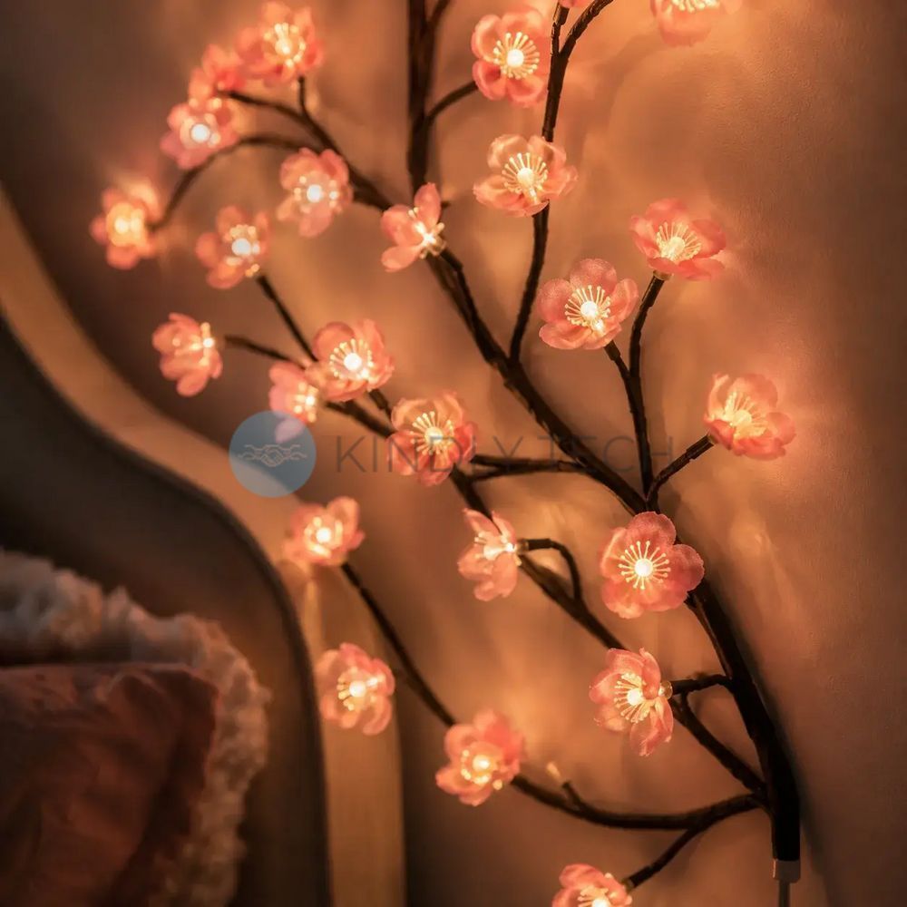 Гирлянда &laquo;Сакура&raquo;, 1.8 м, 96 LED, USB, теплый свет, пульт