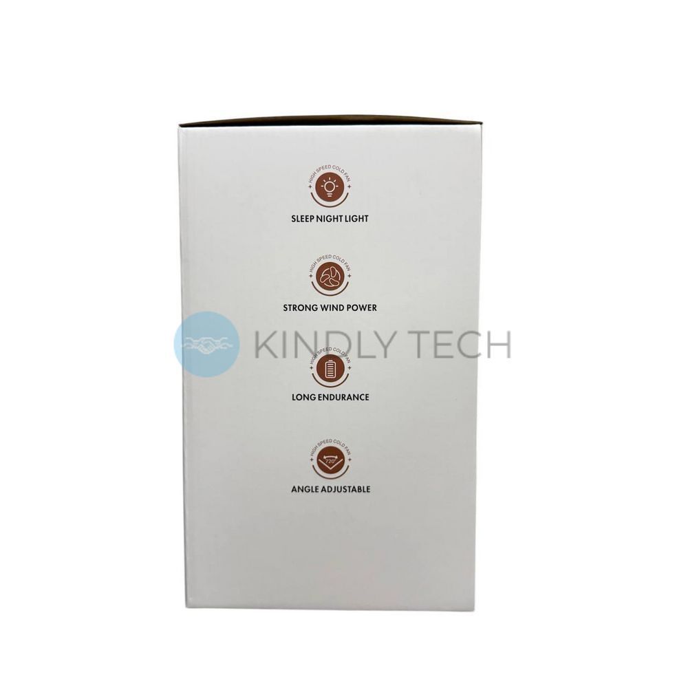 Портативний настільний USB-вентилятор SkeBerg JX-80 з LED-підсвіткою, White/Blue